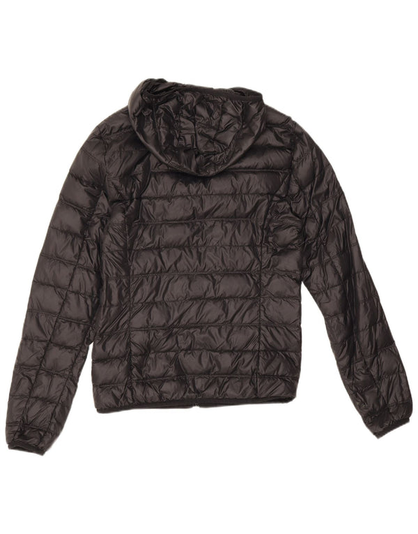 Giacca imbottita con cappuccio da donna Emporio Armani UK 6 XS nera in poliammide