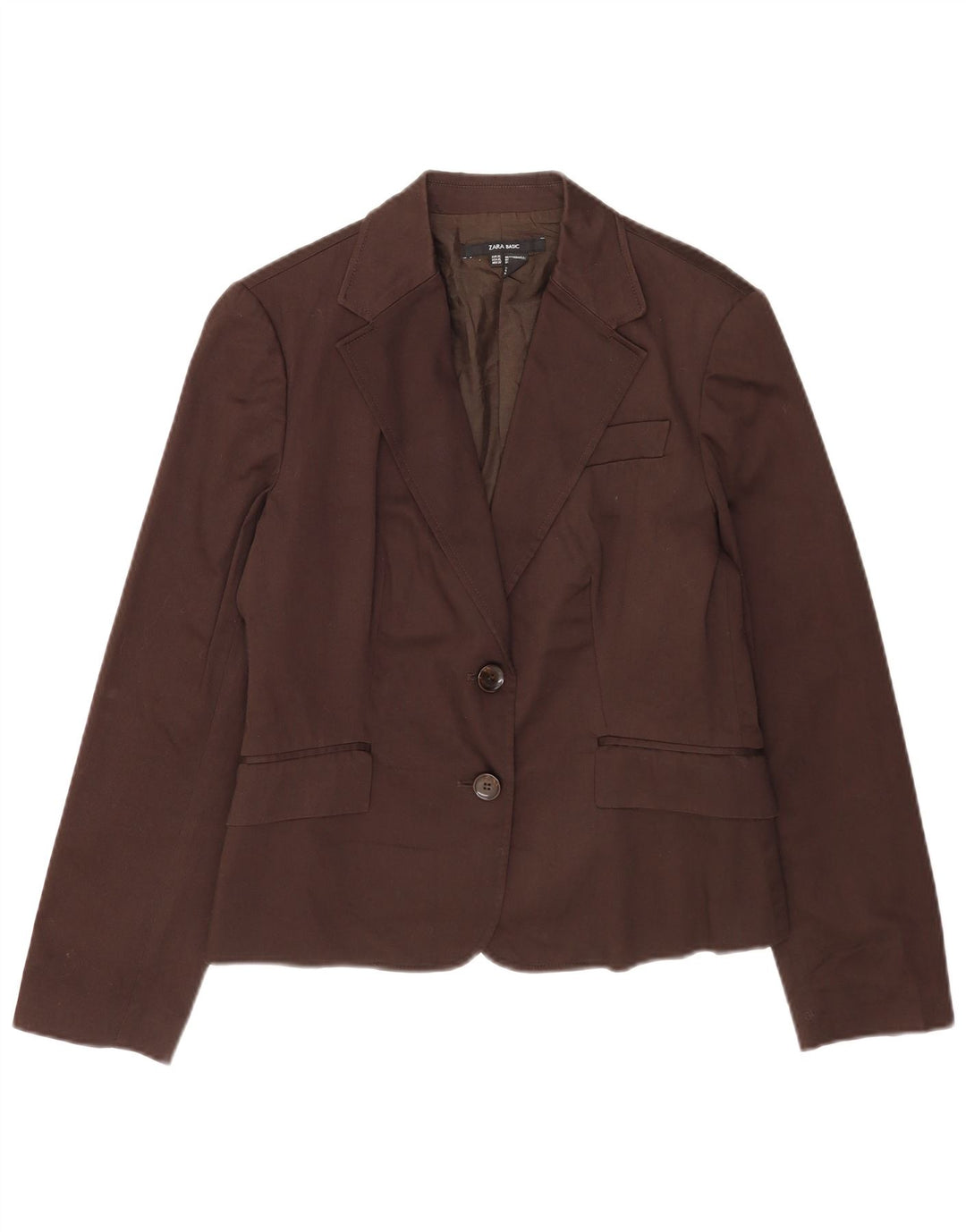 Giacca blazer a 2 bottoni da donna Zara UK 18 XL cotone marrone