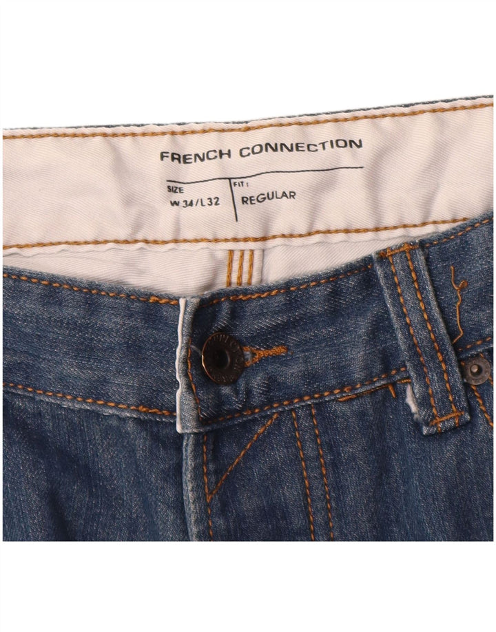 Jeans dritti da uomo vestibilità regolare French Connection W34 L32 cotone blu