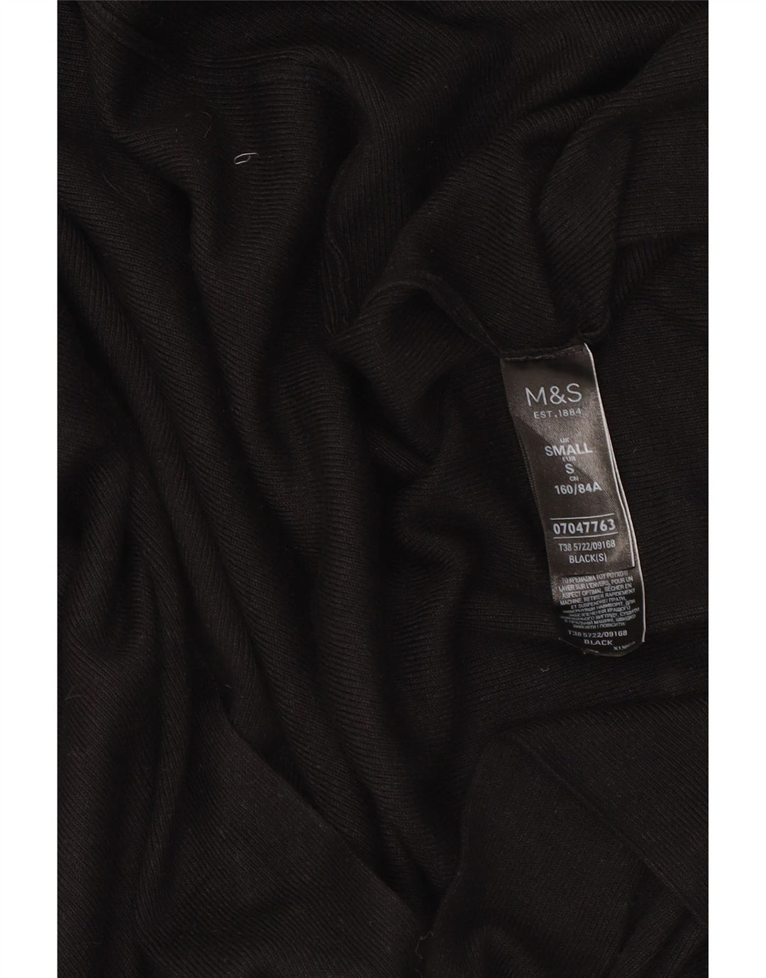 Maglione cardigan aperto lungo da donna Marks & Spencer UK 10 piccolo nero