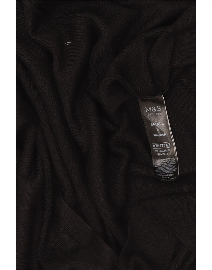 Maglione cardigan aperto lungo da donna Marks & Spencer UK 10 piccolo nero