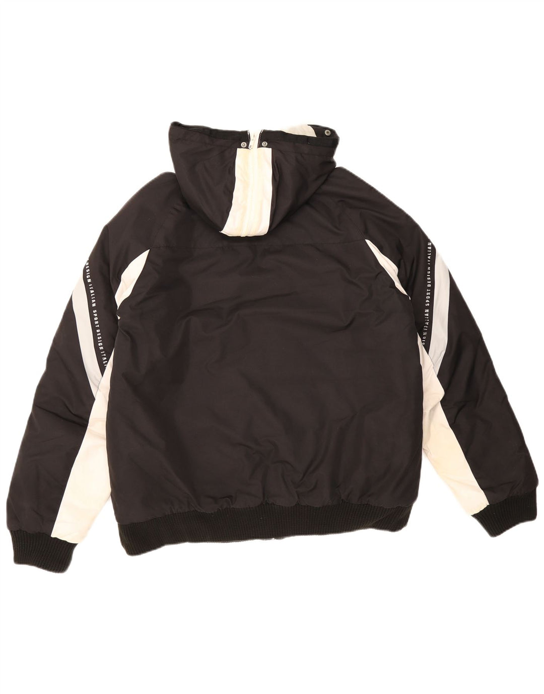 Giacca imbottita con cappuccio da uomo Lotto UK 40 grande poliestere color block nero