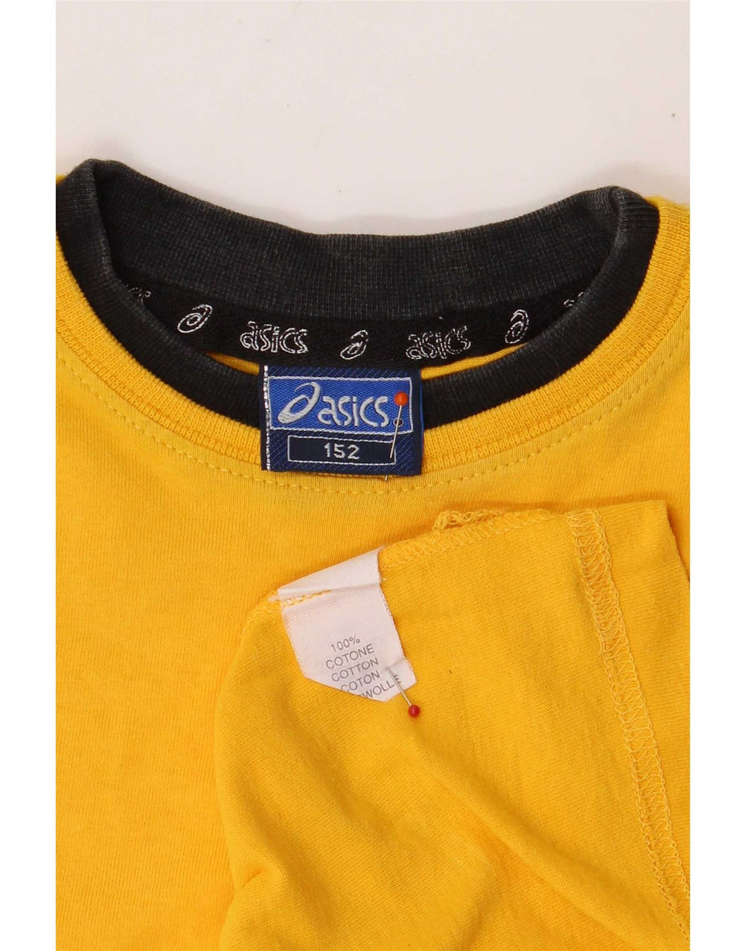 T-shirt Asics da bambino 11-12 anni in cotone giallo