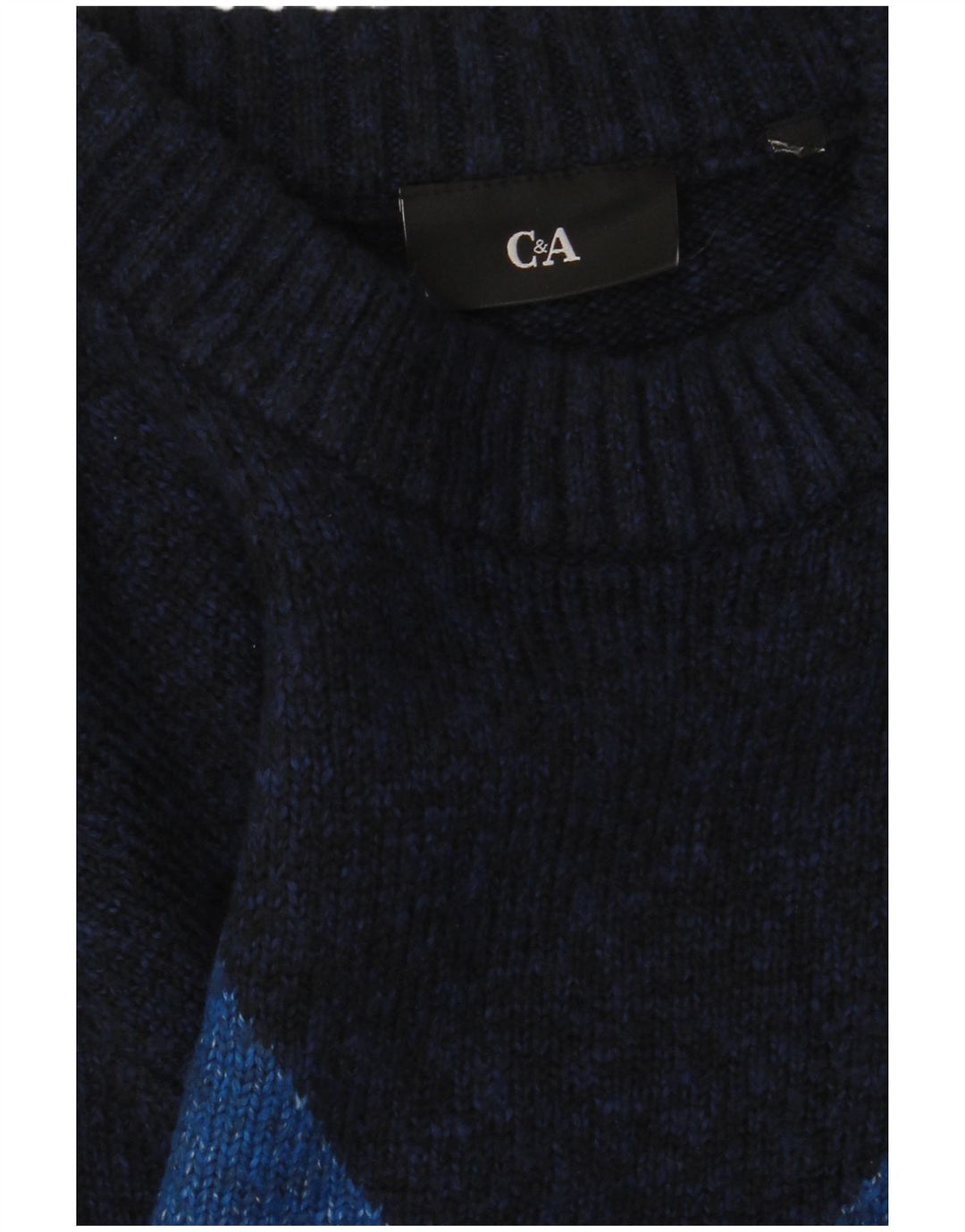 C&A Maglione da uomo girocollo piccolo maglione blu navy a rombi/diamante
