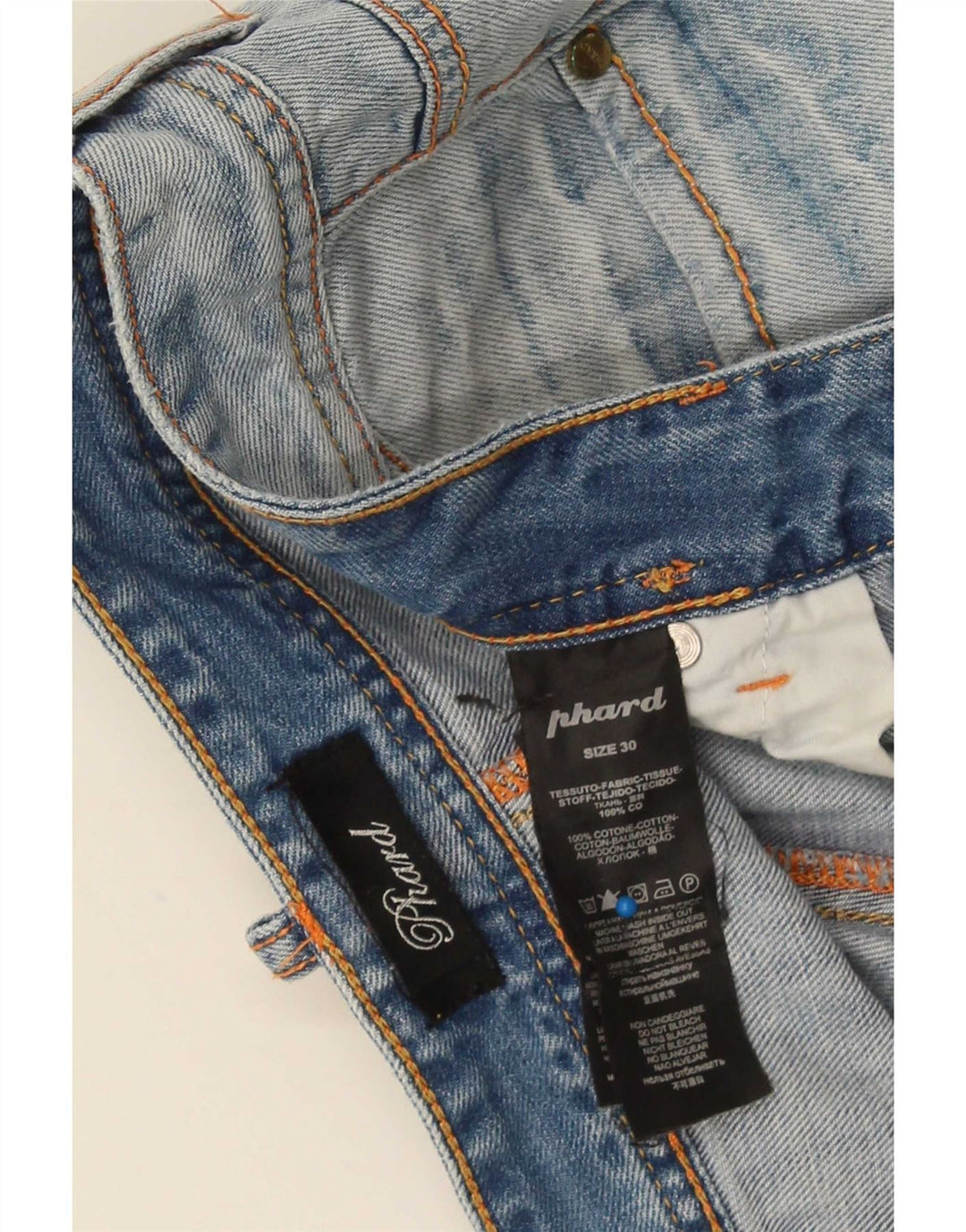 Pantaloncini di jeans da uomo Phard medi W30 in cotone blu