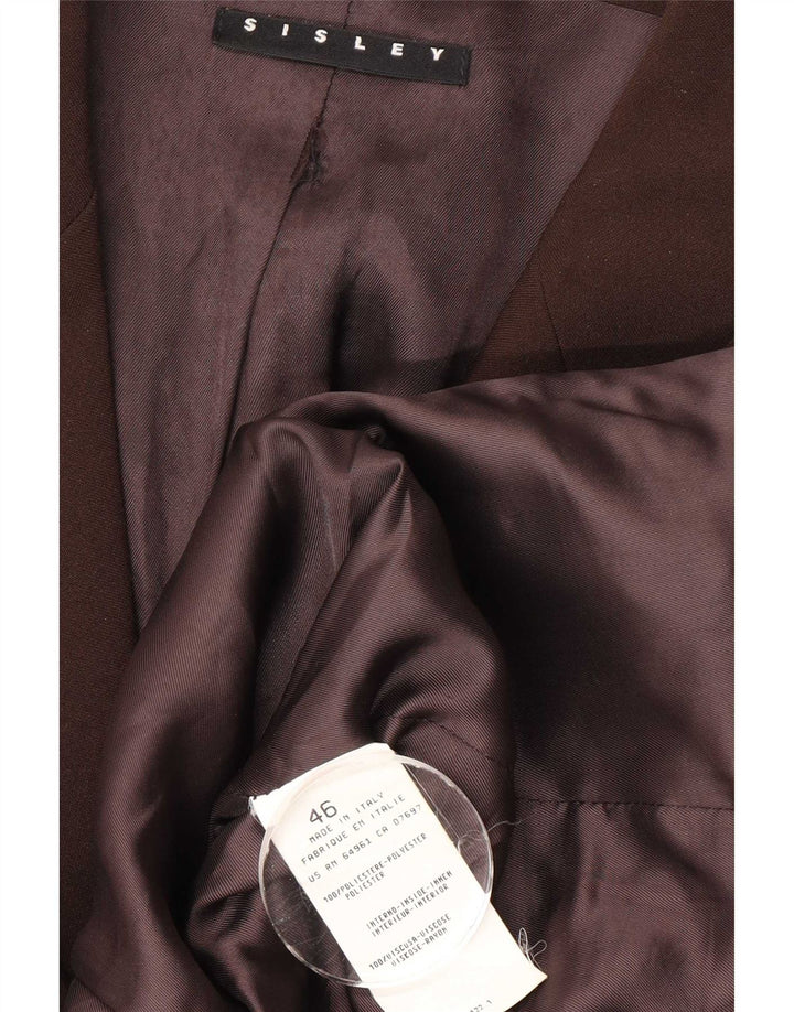 Giacca blazer da uomo a 4 bottoni Sisley IT 46 piccola poliestere marrone