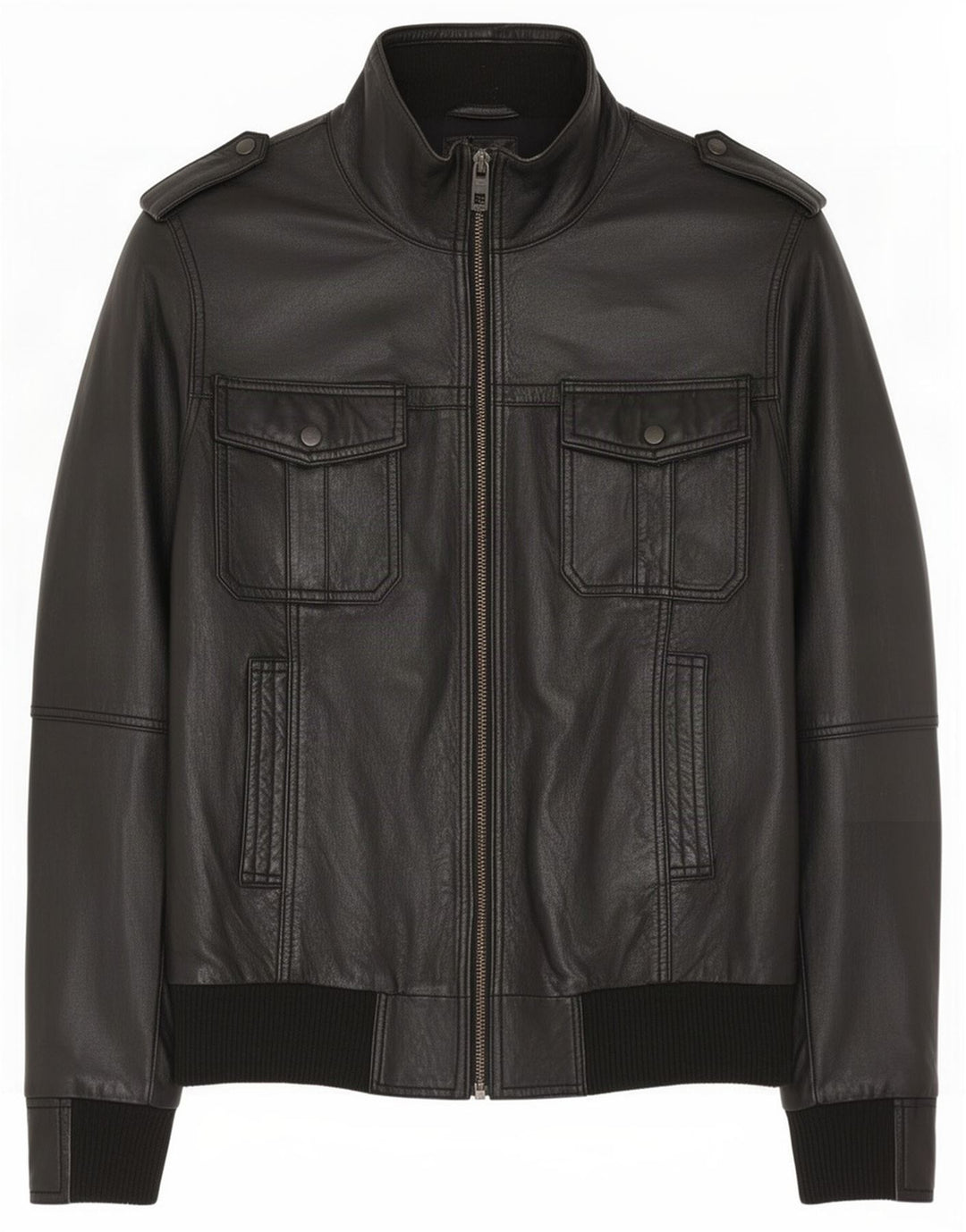 Giacca in pelle militare da uomo Bench UK 38 media nera