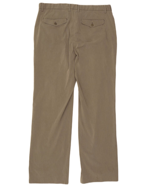 Pantaloni Chino Dritti Da Uomo Benetton W36 L32 Cotone Grigio