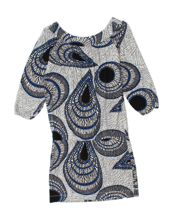BCBGMAXAZRIA Womens Drop Waist Dress UK 10 Small Multicoloured Geometric