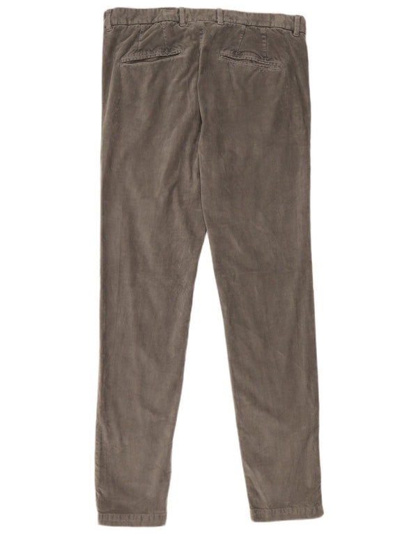 Pantaloni skinny da donna in velluto a coste Benetton IT 48 XL W34 L31 Cotone grigio