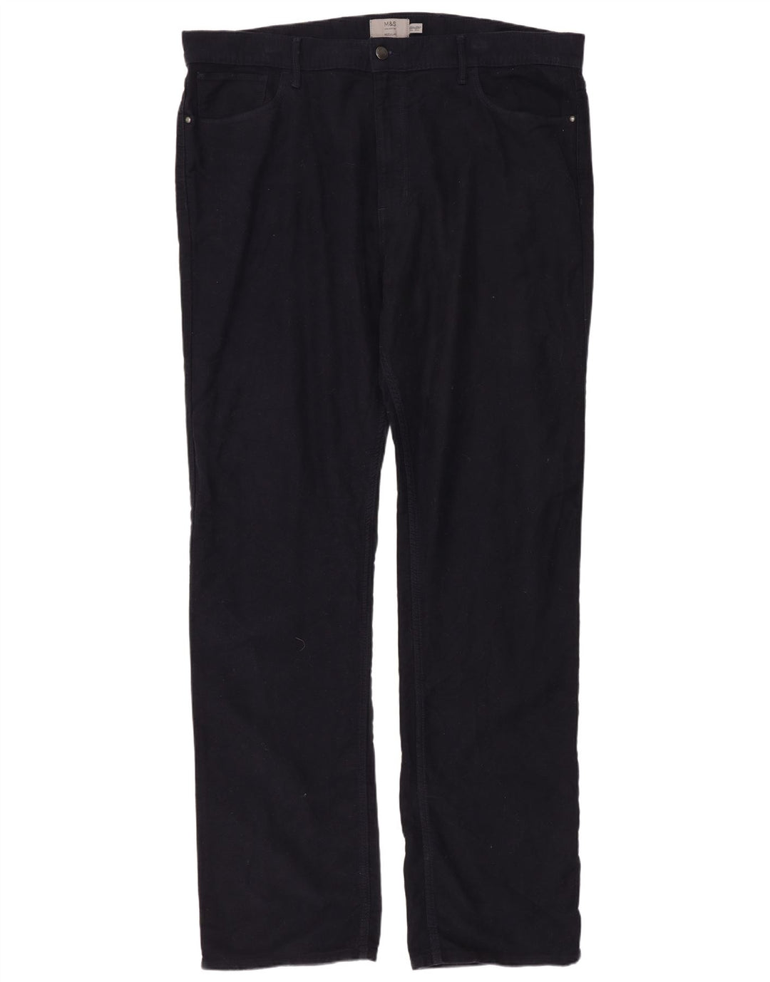 MARKS & SPENCER Jeans dritti da uomo vestibilità regolare W40 L35 cotone blu navy