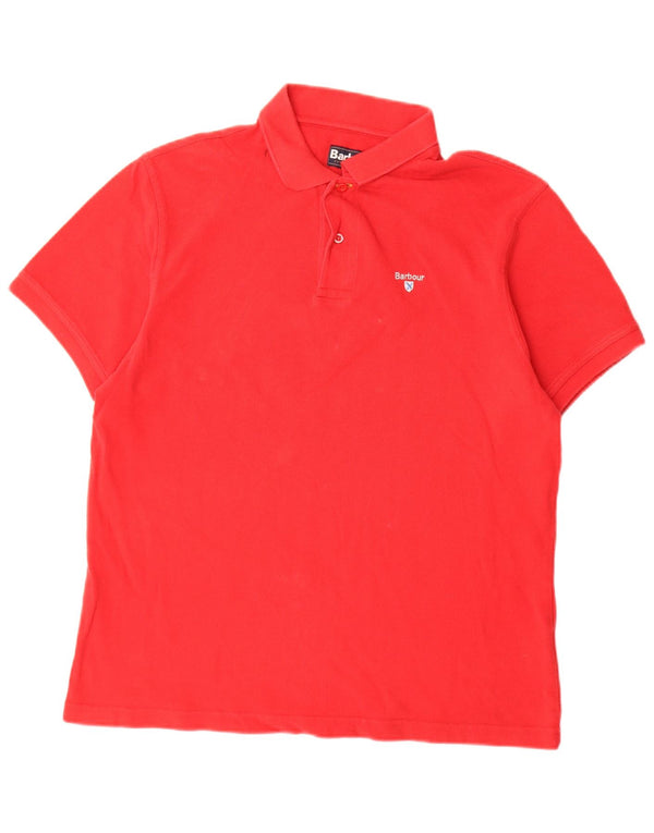 Polo da uomo Barbour grande in cotone rosso
