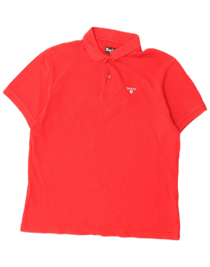 Polo da uomo Barbour grande in cotone rosso