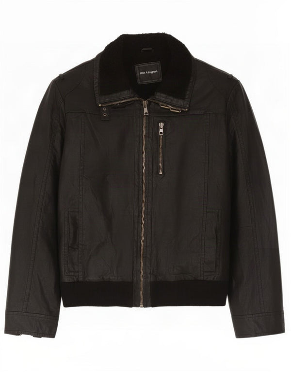 Giacca in pelle Sherpa Autograph da uomo Marks & Spencer UK 42 XL Nera