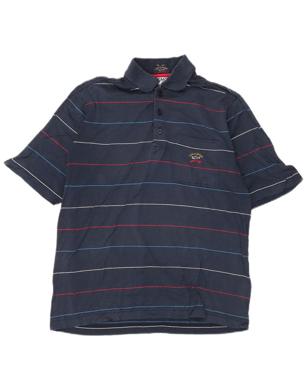 Polo da uomo PAUL & SHARK a righe blu navy medie