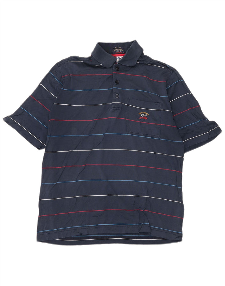 Polo da uomo PAUL & SHARK a righe blu navy medie