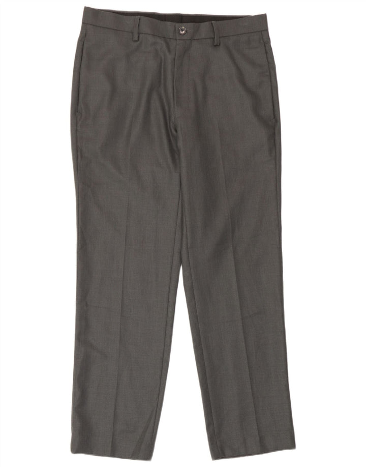 Pantaloni chino su misura da uomo Marks & Spencer W32 L29 poliestere grigio