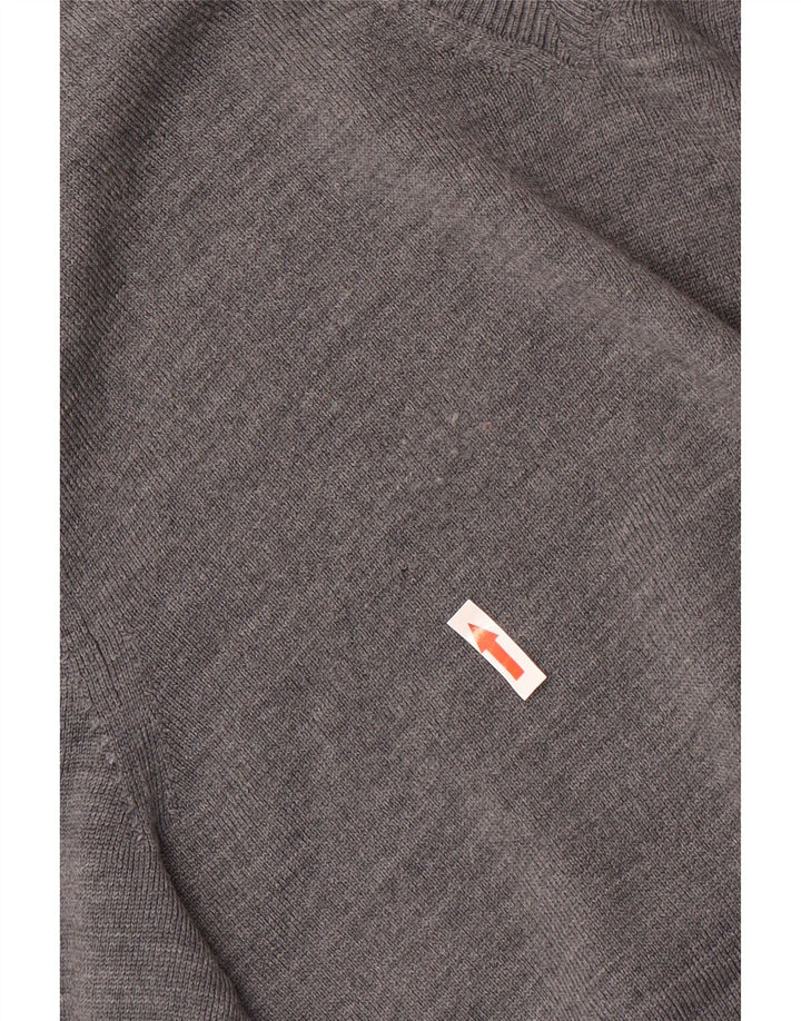 Gap Maglione da uomo con scollo a V in lana merino screziata grigio medio