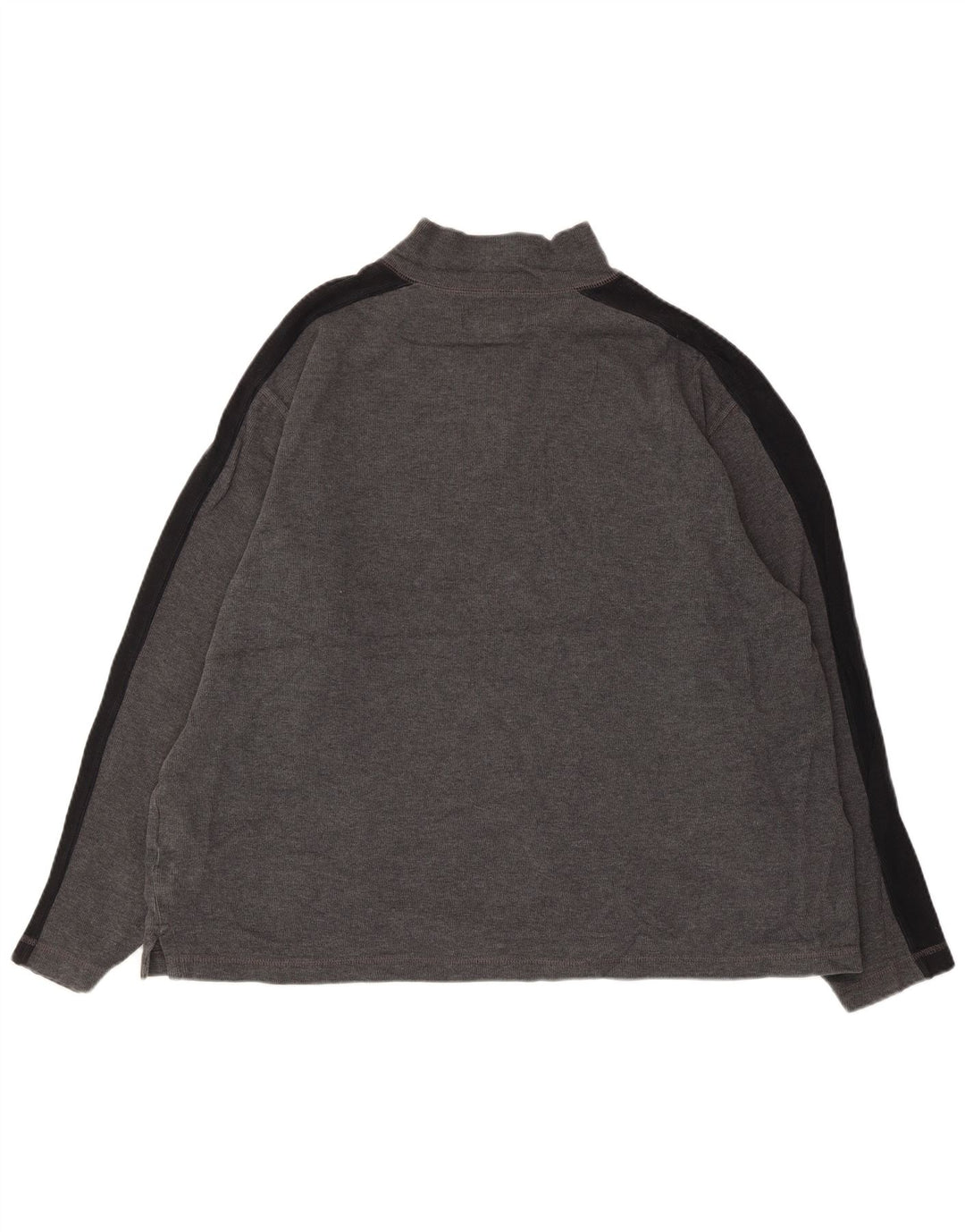 EDDIE BAUER Felpa con collo con zip da uomo Maglione grande in cotone color block grigio