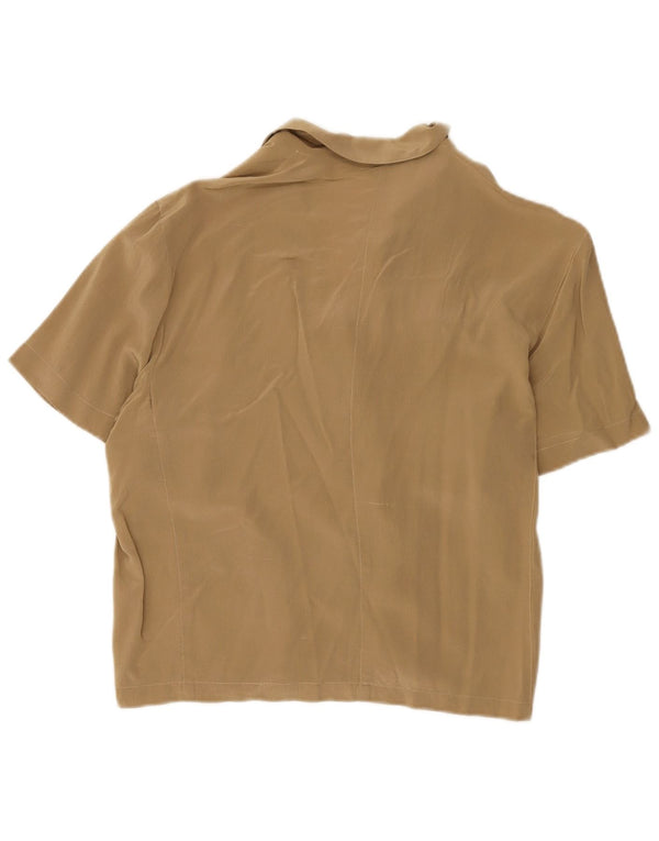 Camicetta da donna a maniche corte Genny UK 16 grande seta beige