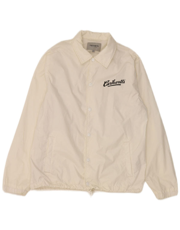 Giacca antipioggia grafica da uomo Carhartt UK 38 nylon bianco medio