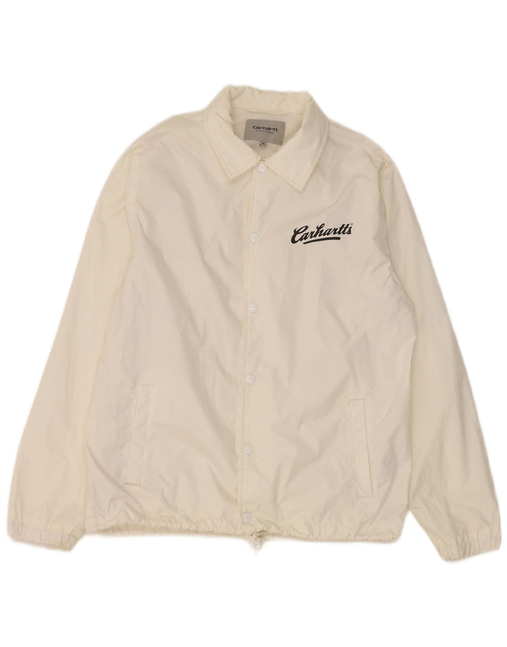 Giacca antipioggia grafica da uomo Carhartt UK 38 nylon bianco medio
