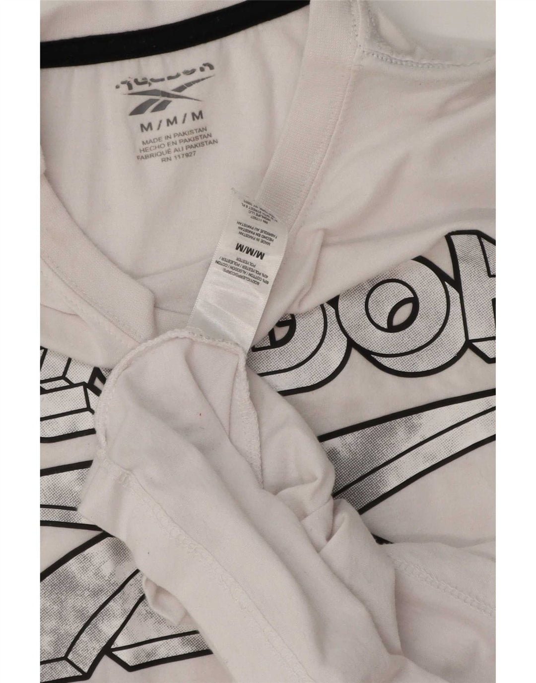 T-shirt grafica da uomo Reebok Top in cotone bianco medio