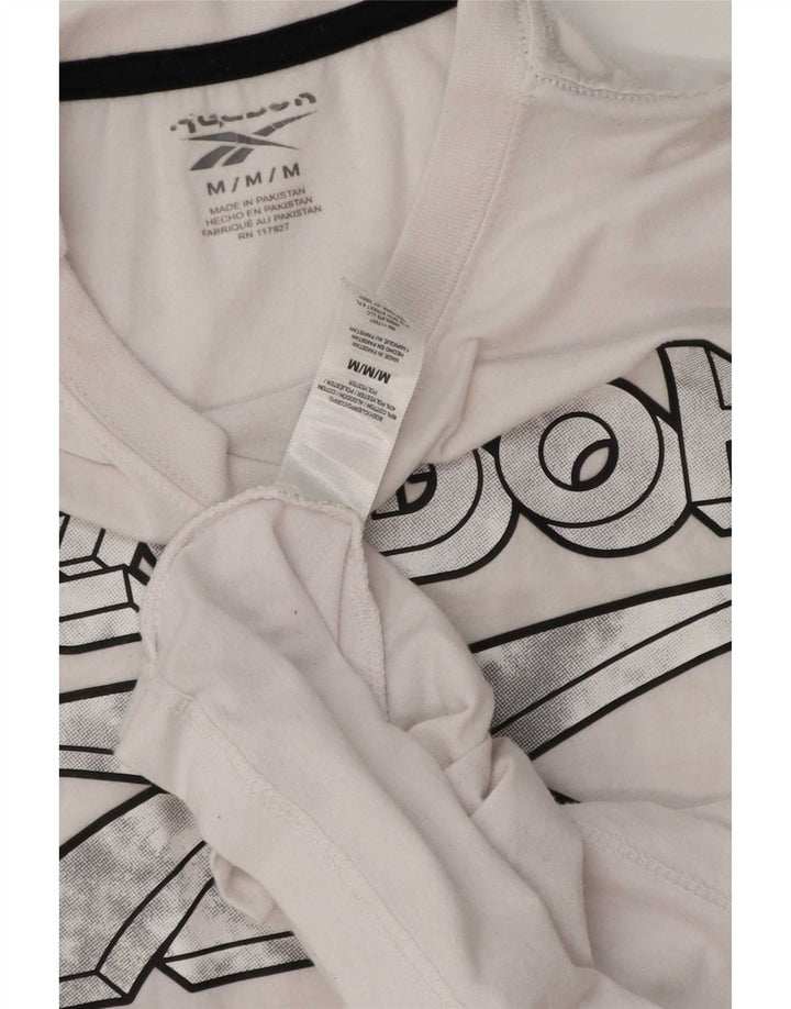 T-shirt grafica da uomo Reebok Top in cotone bianco medio