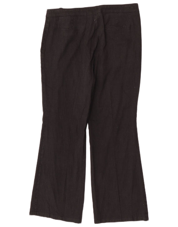 Pantaloni casual Bootcut da donna Marks & Spencer UK 18 XL W34 L30 Lino nero