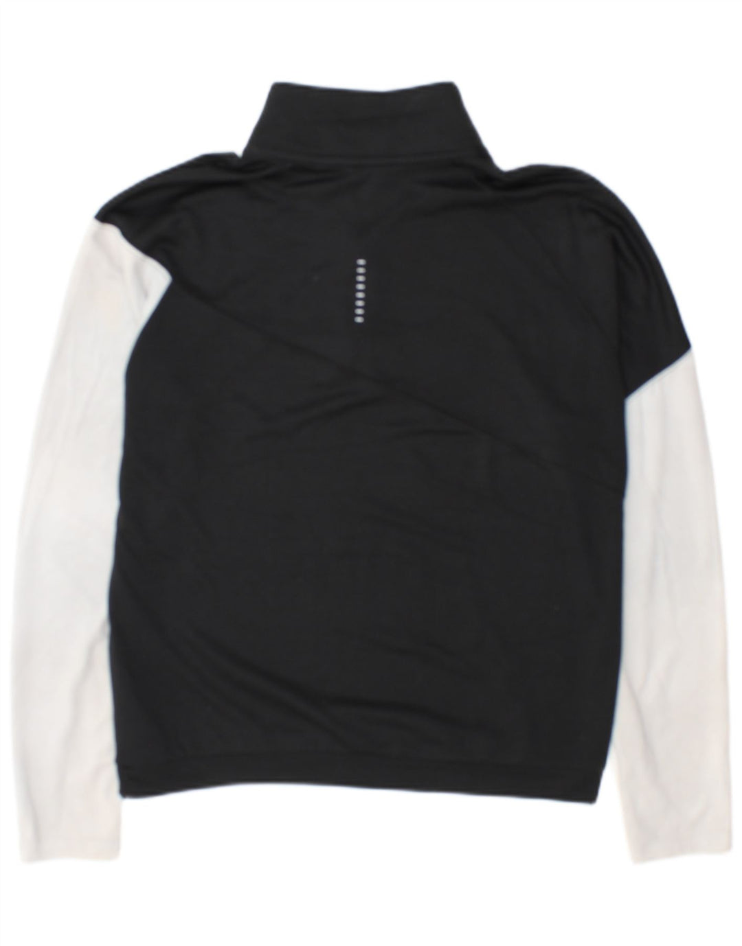 Top della tuta da ginnastica Nike da donna con collo e zip UK 14 Medium Black Colourblock