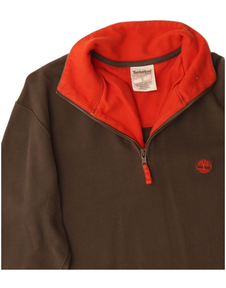 TIMBERLAND Top da tuta pullover con zip e vestibilità regolare da uomo, medio kaki