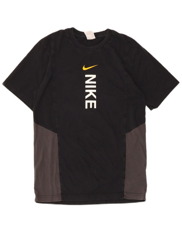 T-shirt grafica da uomo NIKE Top Small in cotone color block nero