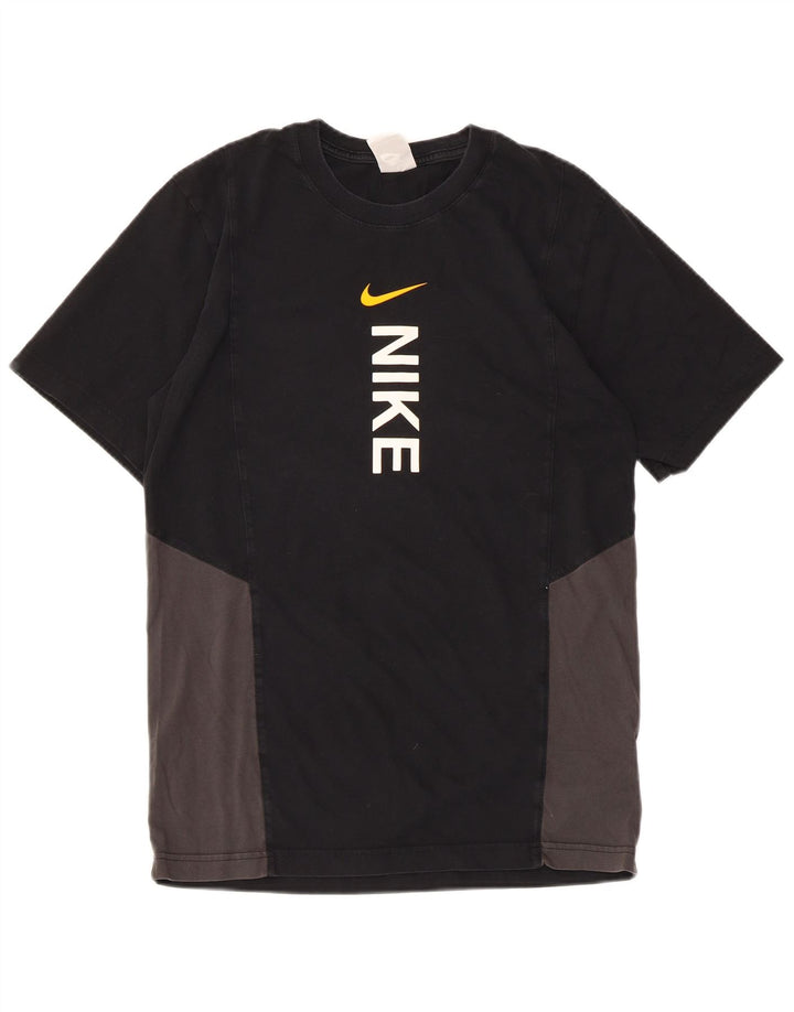 T-shirt grafica da uomo NIKE Top Small in cotone color block nero