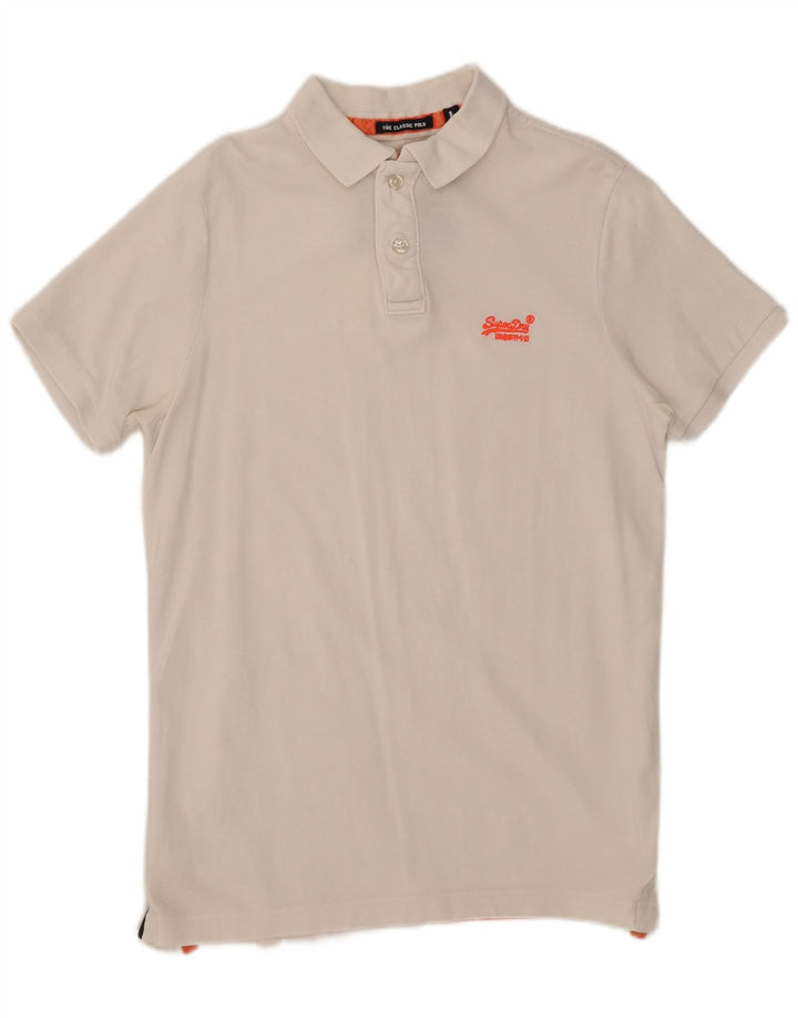 Polo da uomo Superdry grande in cotone bianco