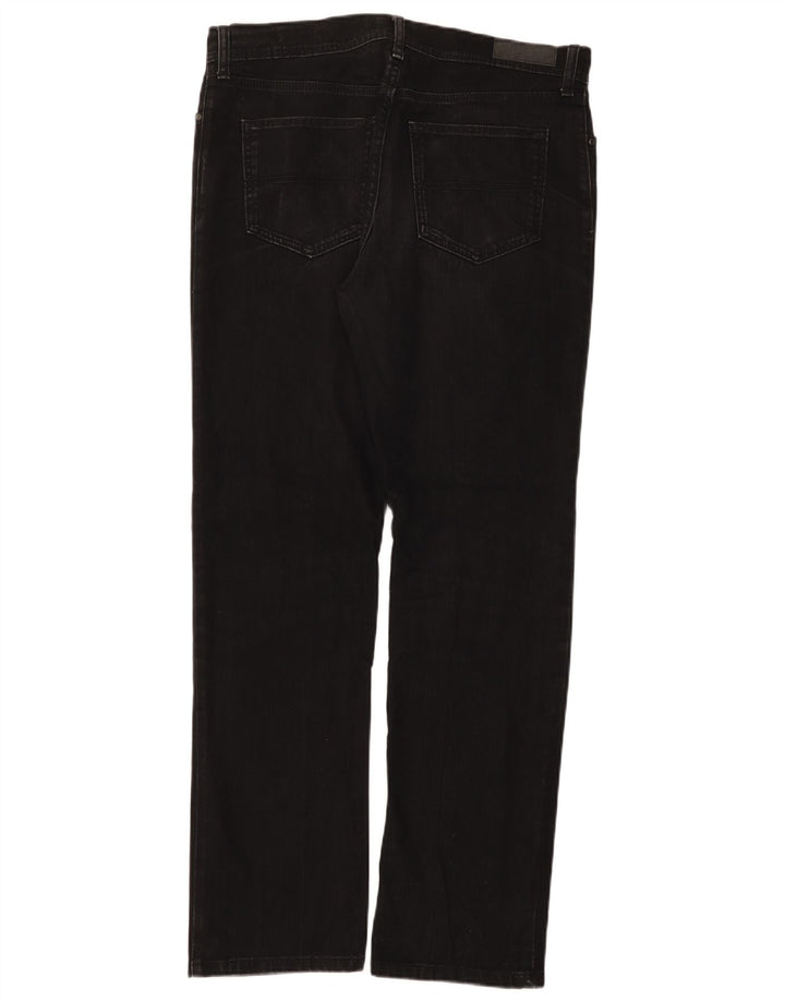 Jeans dritti regolari da uomo Marks & Spencer W34 L33 cotone nero