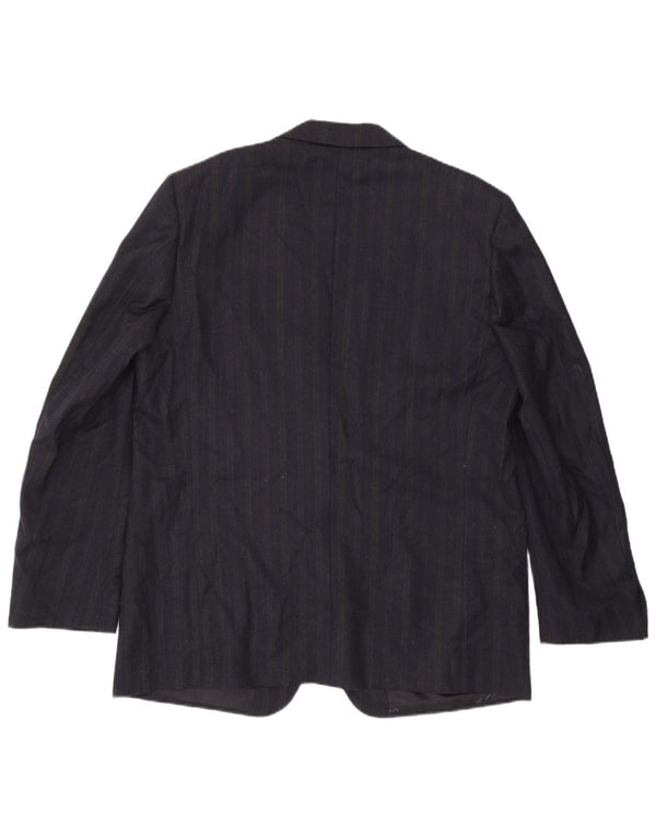 Giacca blazer da uomo a 2 bottoni Pierre Cardin IT 58 4XL Gessato blu navy