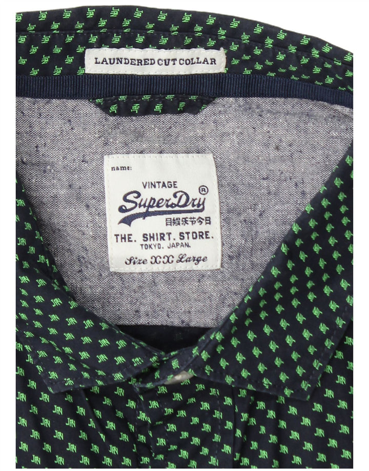 Camicia grafica da uomo SUPERDRY 2XL Blu navy maculato