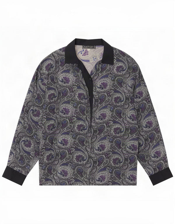 Vintage Womens Shirt Blouse IT 44 Medium Multicoloured Paisley Silk