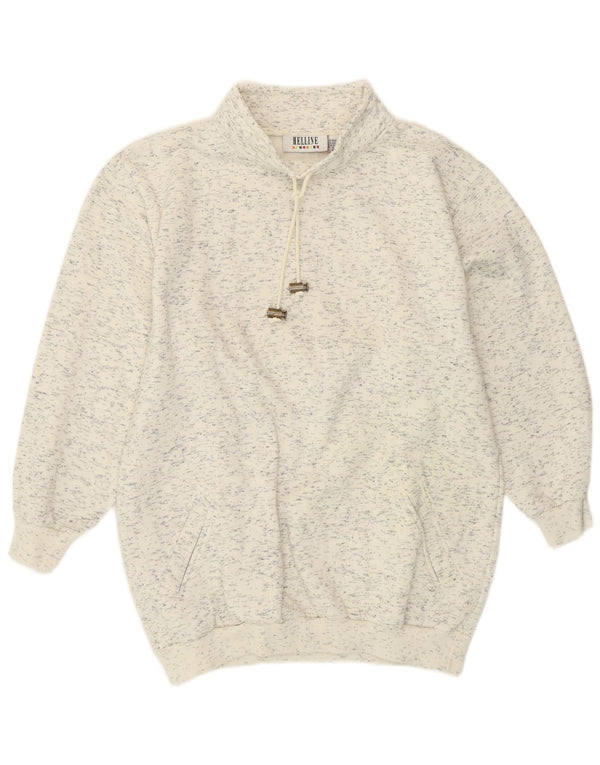 Felpa da donna HELLINE UK 16/18 XL Cotone chiazzato bianco