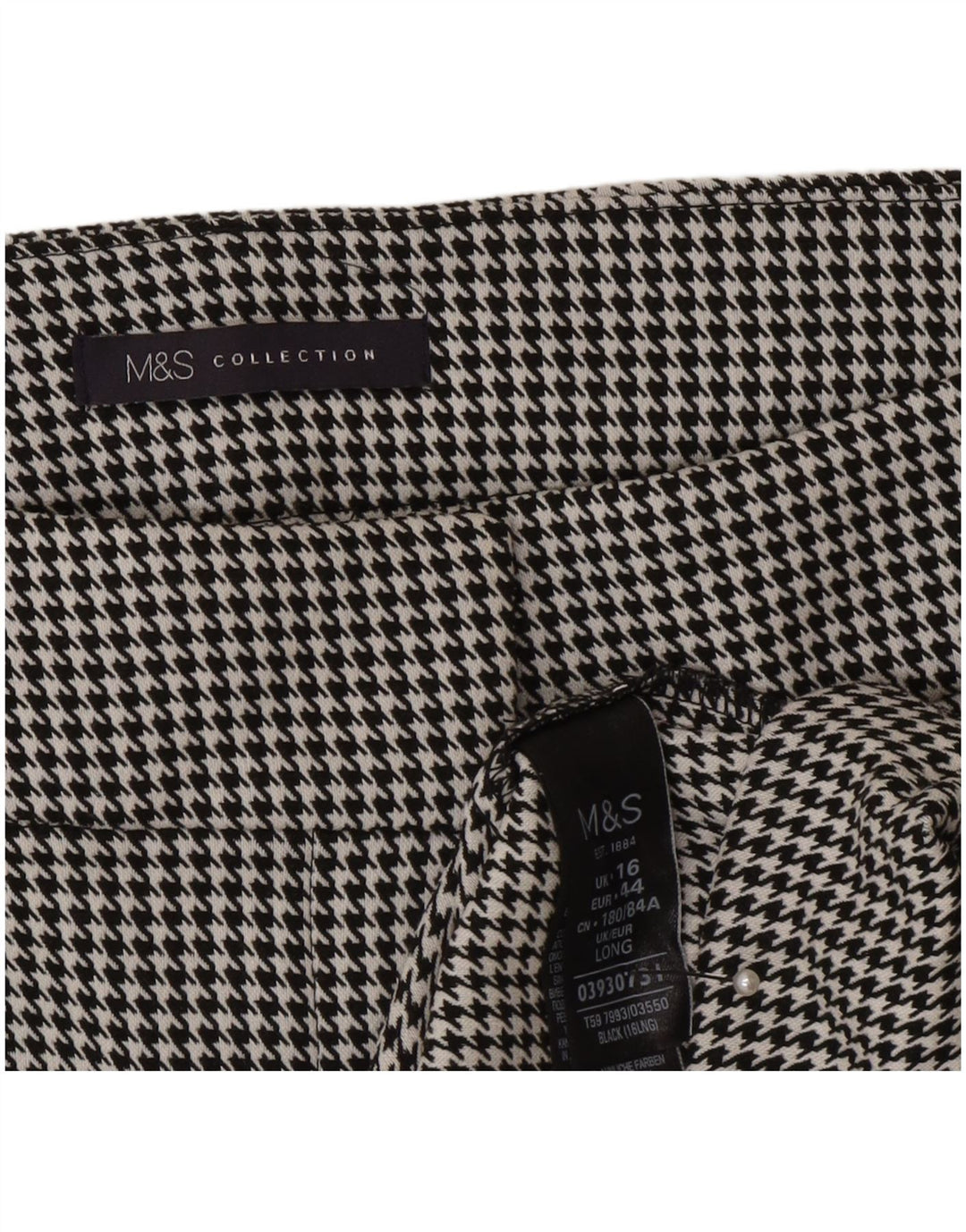 Gonna a tubino da donna Marks & Spencer UK 16 grande W32 pied de poule grigio