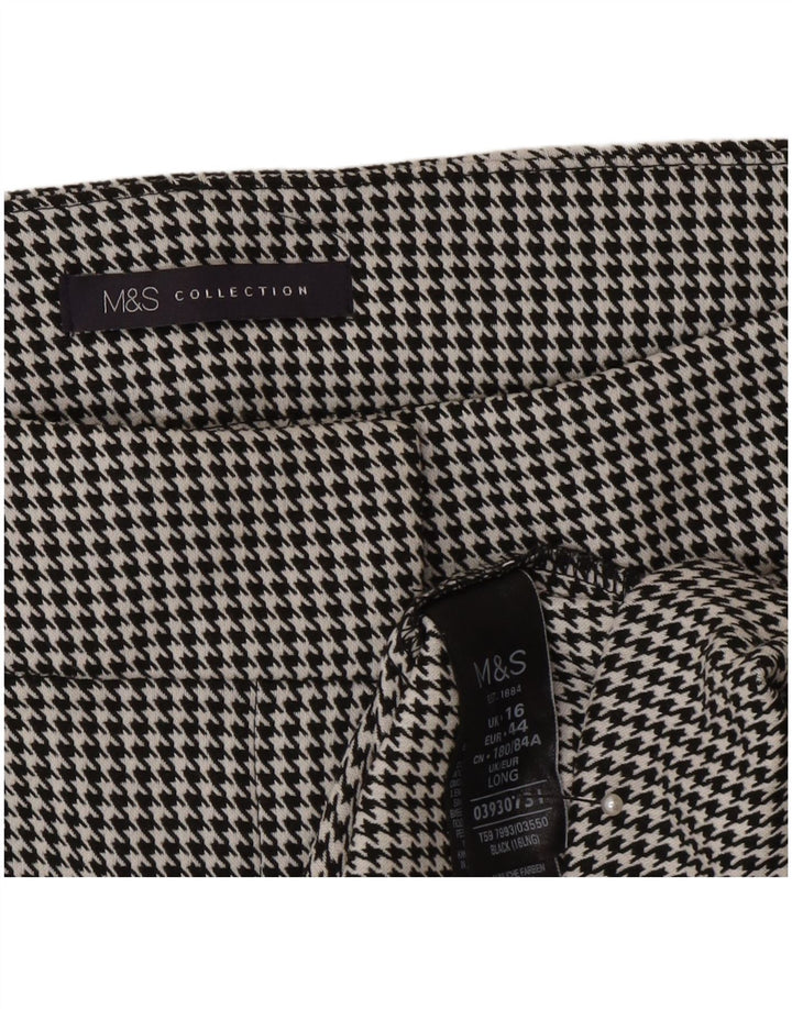 Gonna a tubino da donna Marks & Spencer UK 16 grande W32 pied de poule grigio
