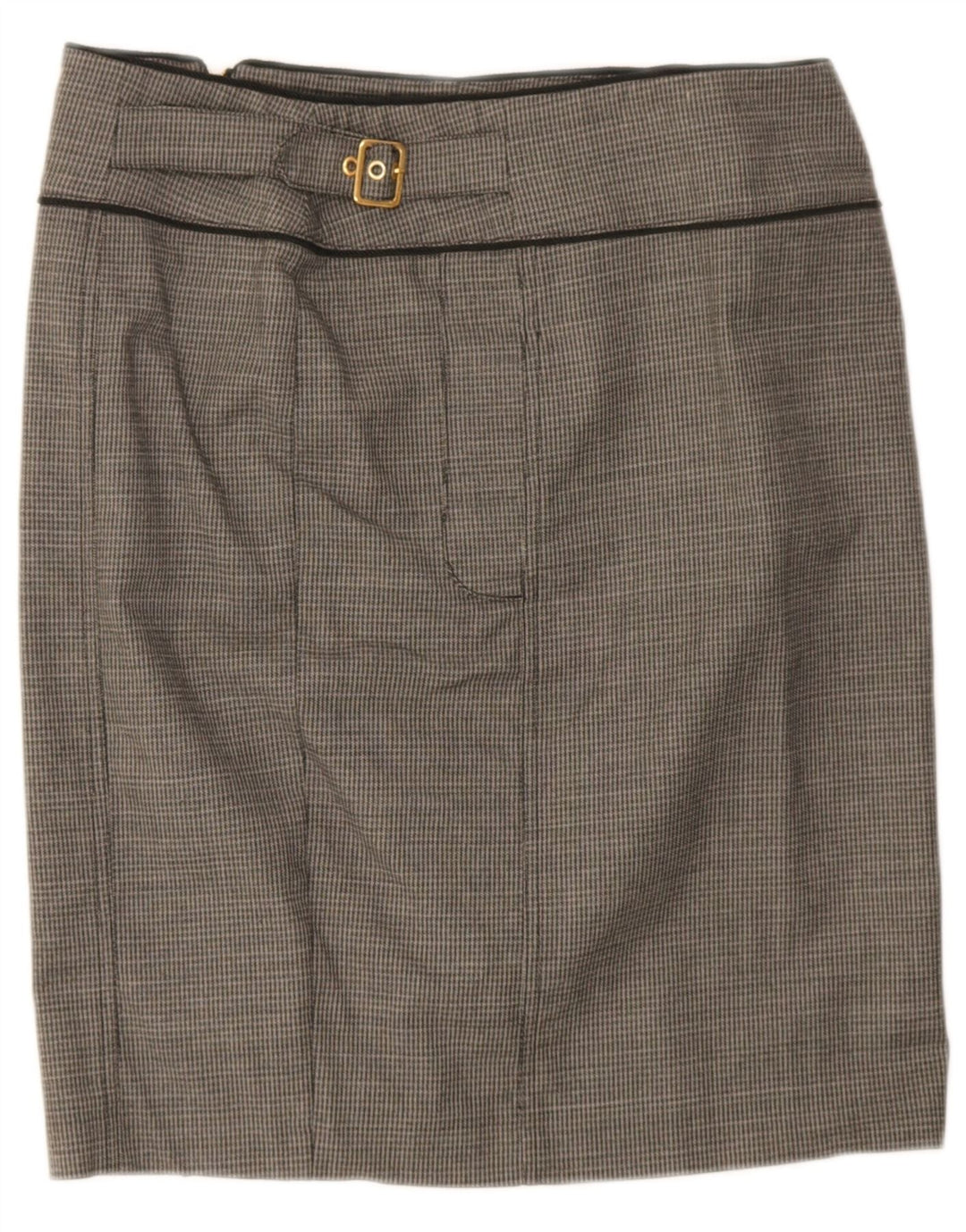 Gonna dritta da donna Max & Co. UK 12 media W32 cotone pied de poule grigio