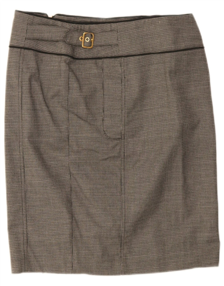 Gonna dritta da donna Max & Co. UK 12 media W32 cotone pied de poule grigio