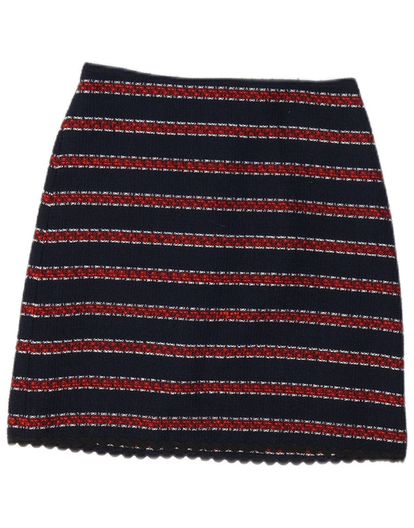 MAGAZZINO Minigonna da donna UK 8 Small W26 Poliestere a righe blu navy