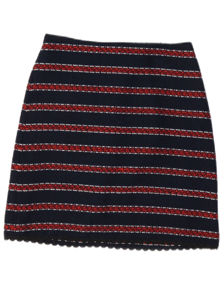 MAGAZZINO Minigonna da donna UK 8 Small W26 Poliestere a righe blu navy
