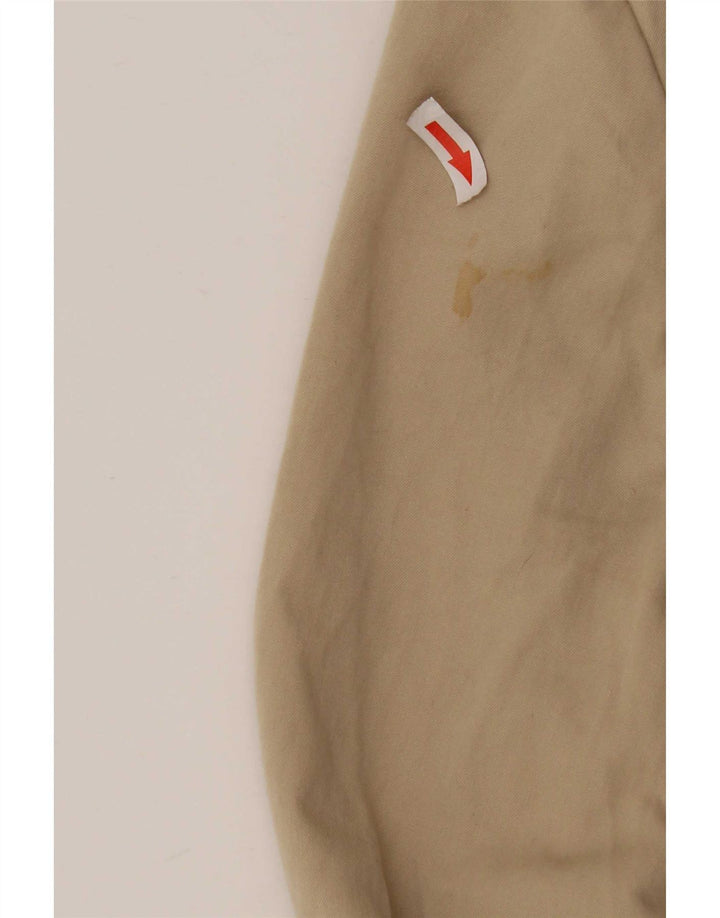 Giacca blazer a 2 bottoni corta da donna Stefanel UK 16 grande poliestere beige
