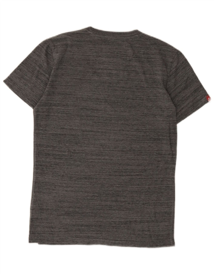 T-shirt grafica da uomo Superdry Top in cotone chiazzato grigio piccolo