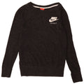 Felpa oversize con grafica Nike da donna UK 6 XS nera chiazzata