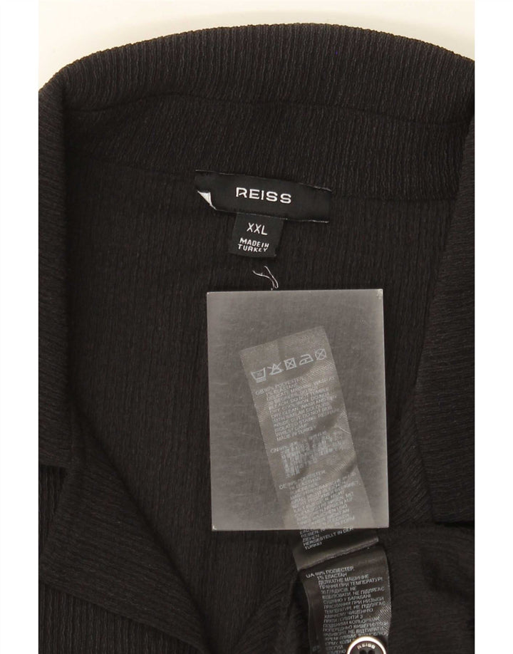 Camicia a maniche corte grafica da uomo Reiss 2XL Poliestere nero moderno