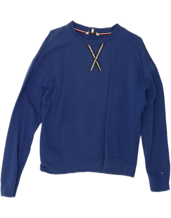 Tommy Hilfiger Womens Oversized Sweatshirt Jumper UK 10 Small Blue